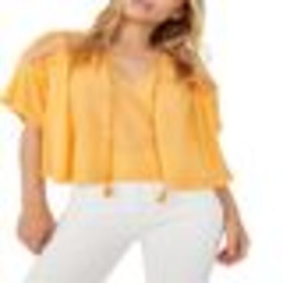 Free People Market Embroidered V-neck Top In Carrot Ginger - S - Picture 3 of 3